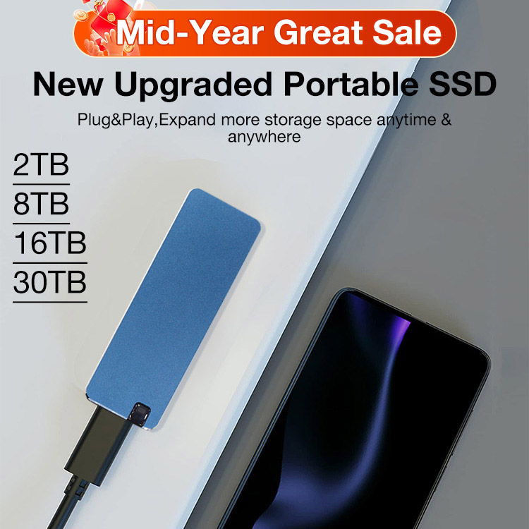 Mid-Year Great Sale - Buy now to save 100pesos -One-year warranty - New Upgraded Portable SSD - Plug and Play. Up to 30TB. Lighting speed	