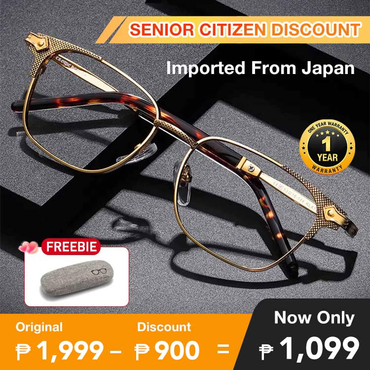 Senior Discount - Multi-Focal Pure titanium mens reading glasses imported from Japan - anti-blue light anti-fatigue-look far and near