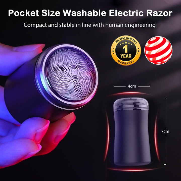 One year warranty-Pocket Size Washable Electric Razor-Buy 2pcs can save 490pesos