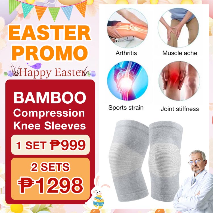 Easter promo-Second set for ₱299-Bamboo Compression Knee Sleeve-Recovers damage and promotes blood circulation-Say Goodbye to Knee Pain for Good!