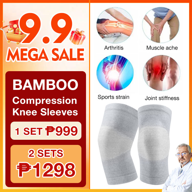 9.9 Mega Sale - Second set for ₱299-Bamboo Compression Knee Sleeve-Recovers damage and promotes blood circulation-Say Goodbye to Knee Pain for Good!