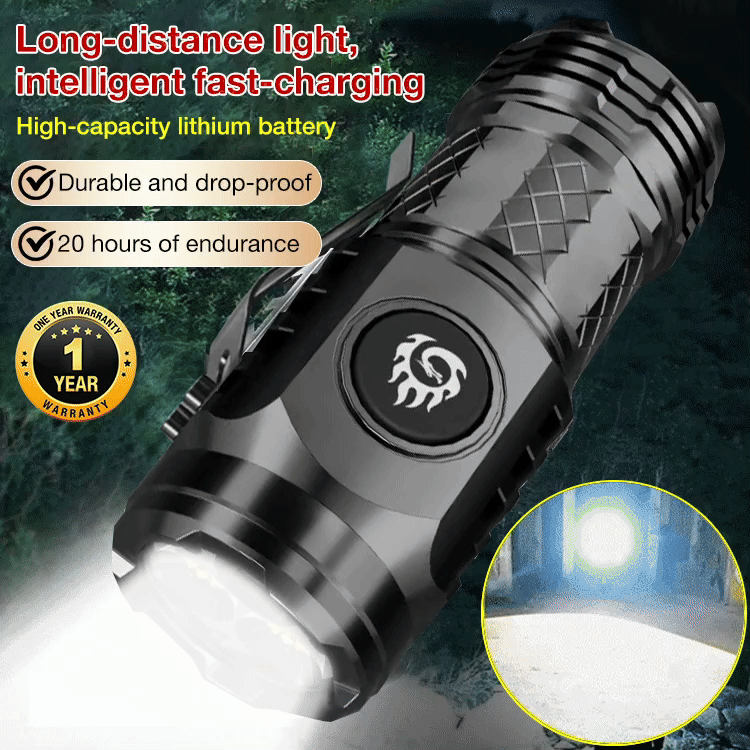 8-3 International Queens Day Sale to Save 169p Now - Light Her Way Home - German Brand Super Bright LED Flashlight - Illumination range 200-500m. 20h endurance. Type-C fast charging. 5 modes. 1 year warranty