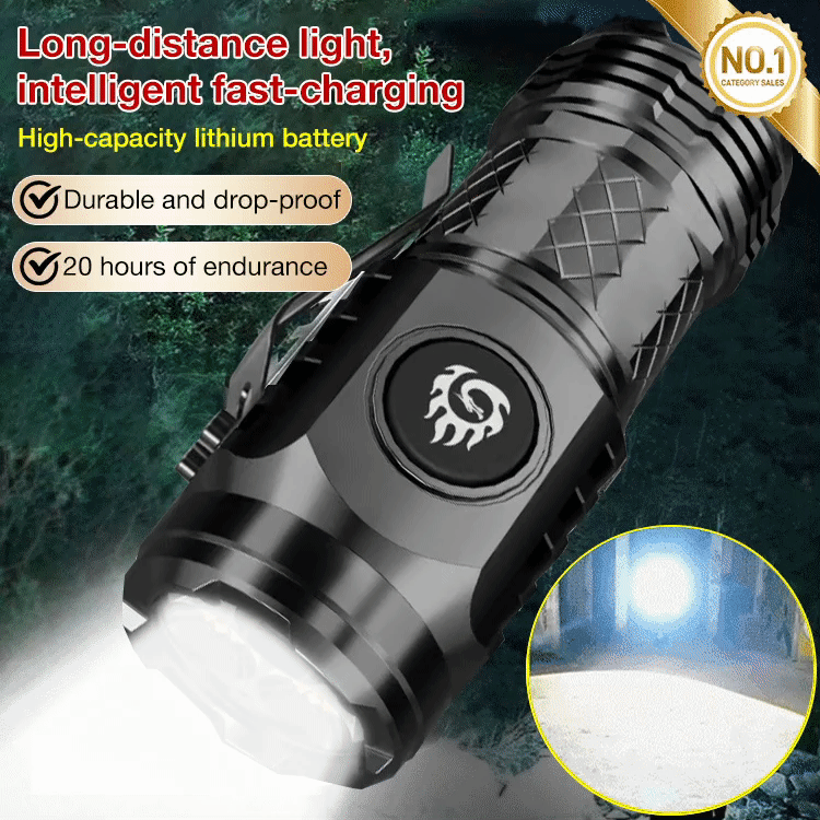 8-3 International Queens Day Sale to Save 169p Now - Light Her Way Home - German Brand Super Bright LED Flashlight - Illumination range 200-500m. 20h endurance. Type-C fast charging. 5 modes. 1 year warranty