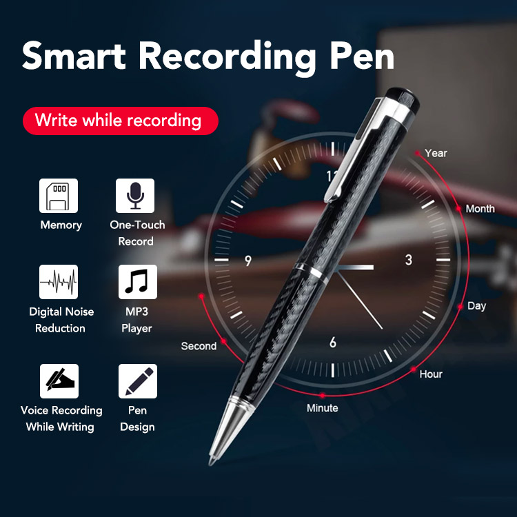 Smart Recording Pen for Lectures Meetings Classes, Audio Recording Device Audio Recorder Portable USB MP3 Playback